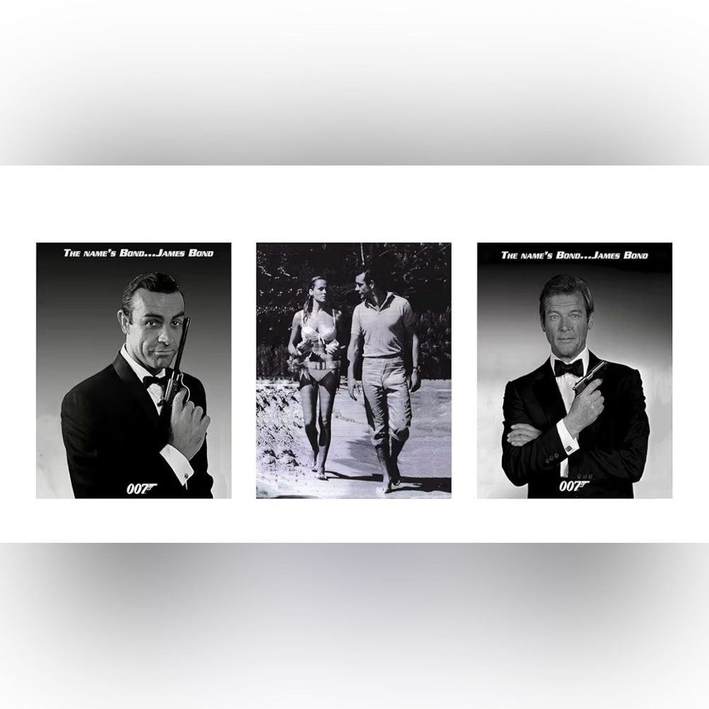 AMERICAN LUXURY Classic Spy Movie Icons Wall Art – Vintage 8x10 Prints Set of 3